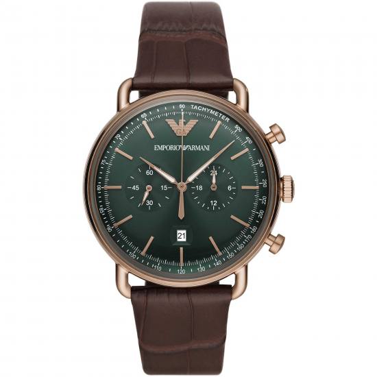 MEN S WATCH Emporio Armani watch with brown strap